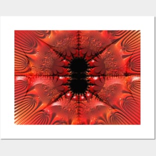 Orange Fractal Digital Design Posters and Art